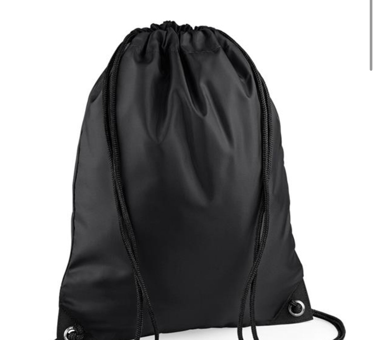 Personalised Water Resistant Rugby Drawstring Bag in Black or Grey