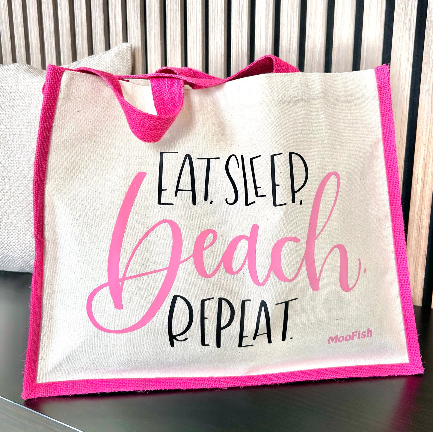 Eat, Sleep, Beach, Repeat Jute Beach / Shopper Bag