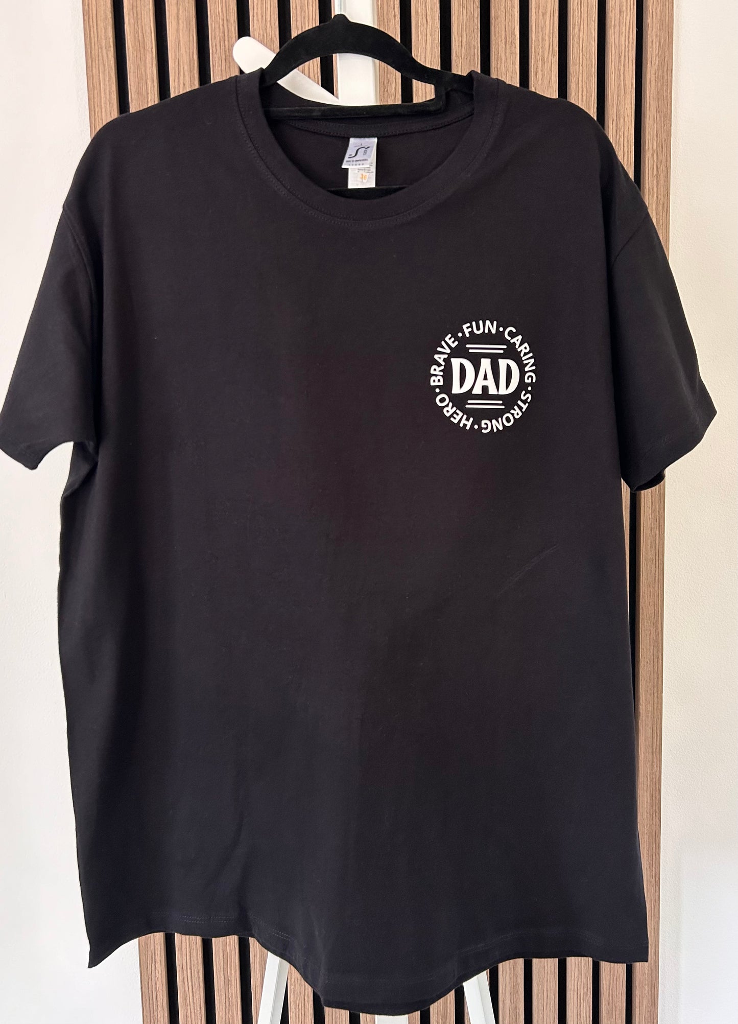 Dad T-Shirt -Father’s Day - Fun, Caring, Strong, Hero, Brave