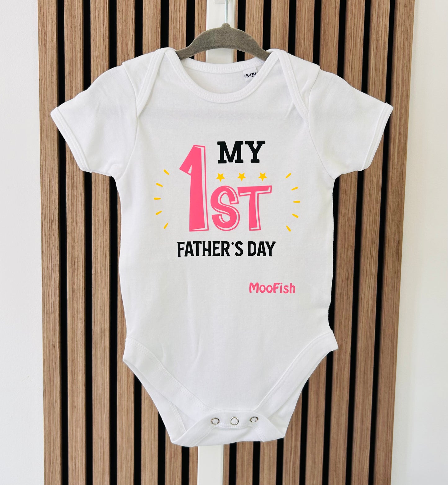 My 1st Fathers Day Baby Vest in Pink