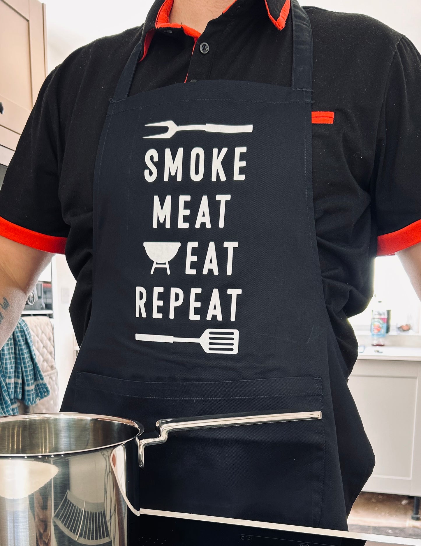 Smoke Meat Eat Repeat BBQ Apron - Father’s Day Gift