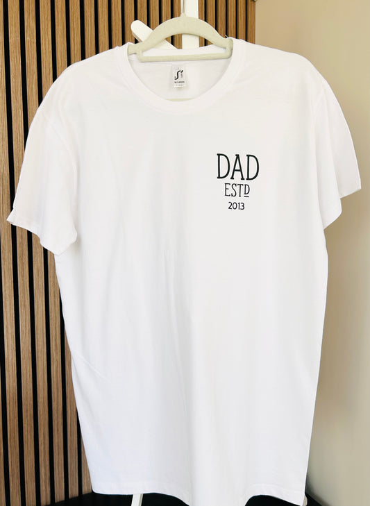 Personalised DAD T-Shirt in Black or White