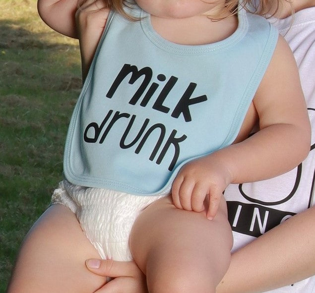 30% OFF - 'Milk Drunk' Baby Bib - Various Bib Colours Available