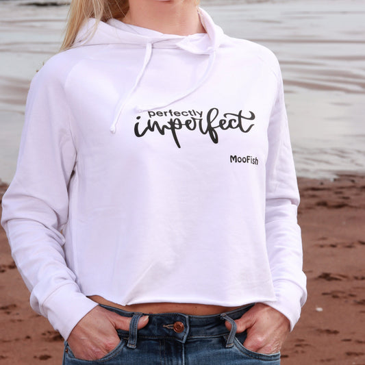 SALE - 'Perfectly Imperfect' Adults Cropped Cross Back Hoodie